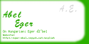 abel eger business card